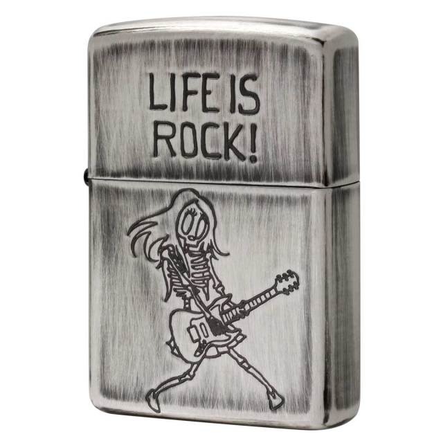 Zippo ジッポー スカル ドクロ 骸骨 ユーズド仕上げ FUNNY SKULL USED FINISH LIFE IS ROCK 人生はロックだ 2UDS-ROCK