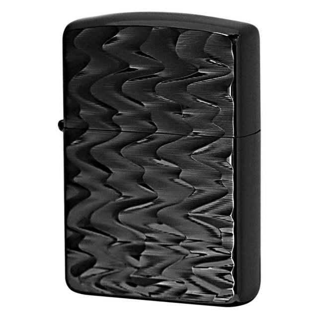 Zippo ジッポー アーマー 彫刻 RIP 模様 両面加工 チタニュームコーティング ブラックARMOR TITANIUM COATING 62TIBK-RIP メール便可