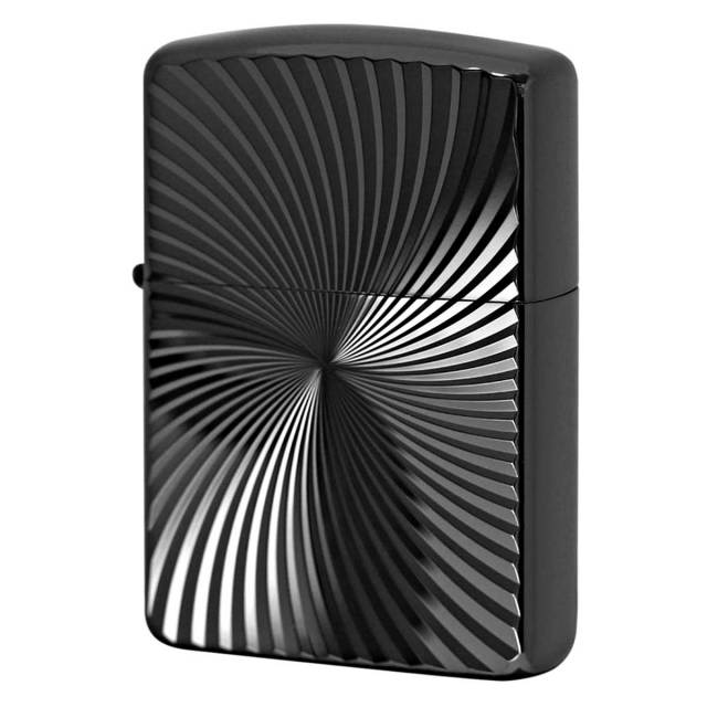 Zippo ジッポー アーマー 彫刻 WAVE ウェーブ 模様 両面加工 チタニュームコーティング ブラックARMOR TITANIUM COATING 62TIBK-WAVE