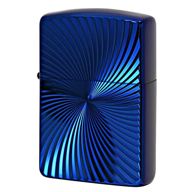 Zippo ジッポー アーマー 彫刻 WAVE ウェーブ 模様 両面加工 チタニュームコーティング ブルー ARMOR TITANIUM COATING 62TIBL-WAVE