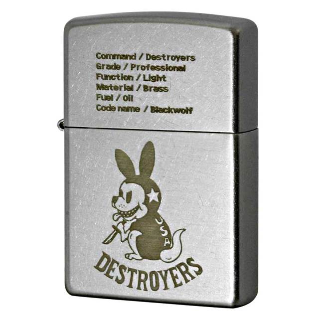 Zippo ジッポー ブラックウルフ オールド仕上げ デストロイヤーズ DESTROYERS OLD FINISH 2OF-BLACKWOLF メール便可