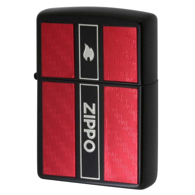 Zippo ジッポー カーボン 炎 アイコンフレーム ジッポ ロゴ レッド CARBON SERIES Ver.2 2BK-REDCAEBONZ