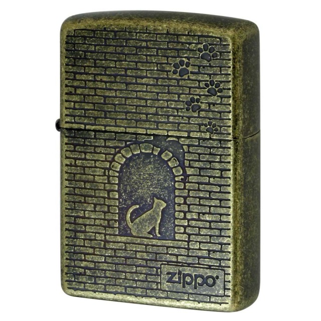 Zippo ジッポー ネコ 猫 Cat 窓辺に猫 真鍮バレル CAT Series Cat in brick window 2BIB-BLOCKCAT メール便可