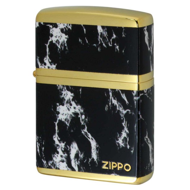 Zippo ジッポー 大理石調 ブラックマーブル ジッポ ロゴ 金メッキ MARBLE LOGO 2G-4BKZ