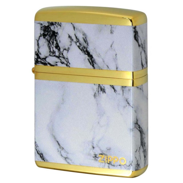 Zippo ジッポー 大理石調 ホワイトマーブル ジッポ ロゴ 金メッキ MARBLE LOGO 2G-4WHMZ