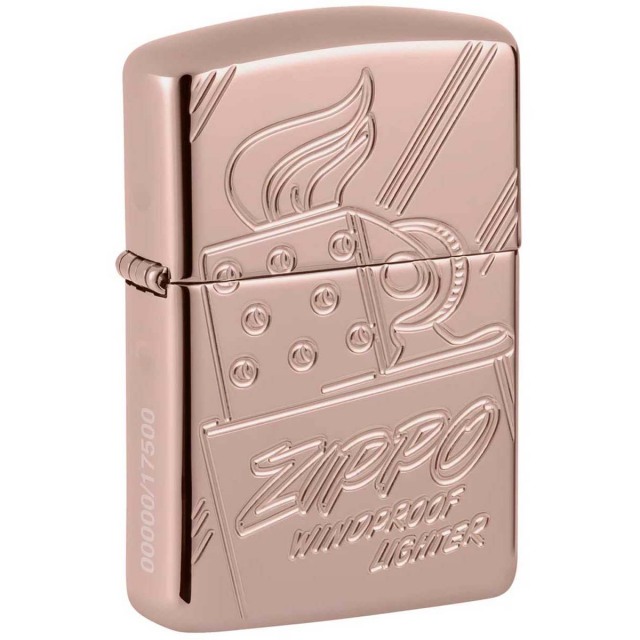 Zippo ジッポー 世界限定17,500個 アーマー ジッポ ロゴ コレクティブ ローズゴールド ARMOR Script Logo Collectible Rose Gold シリアル番号 48768