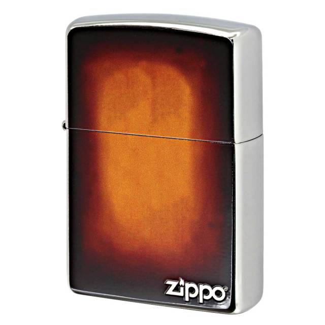 Zippo ジッポー サンバースト ジッポ ロゴ ZIPPO LOGO SUNBURST 裏面 木目調 200-CHSB メール便可