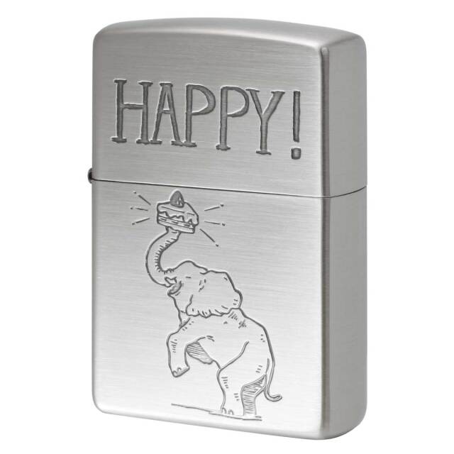Zippo ジッポー NAGOMI animal HAPPY 象 メッセージ 202-HAPPY メール便可