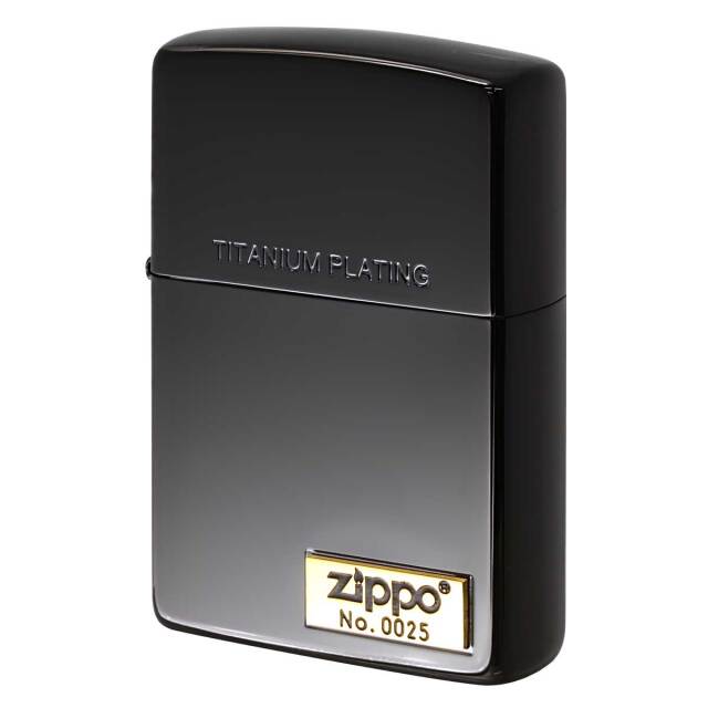 Zippo ジッポー ブラックチタン ジッポ ロゴ メタル TITANIUM＆ONE POINT METAL 2TIBKM-LOGO