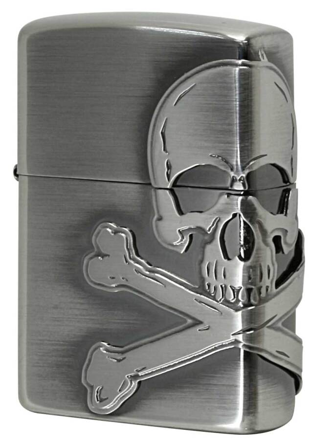 Zippo ジッポー スカル ドクロ 骸骨 スカルメタル ニッケル古美 SKULL Metal Nickel Atique Finish 2NI-SKULL