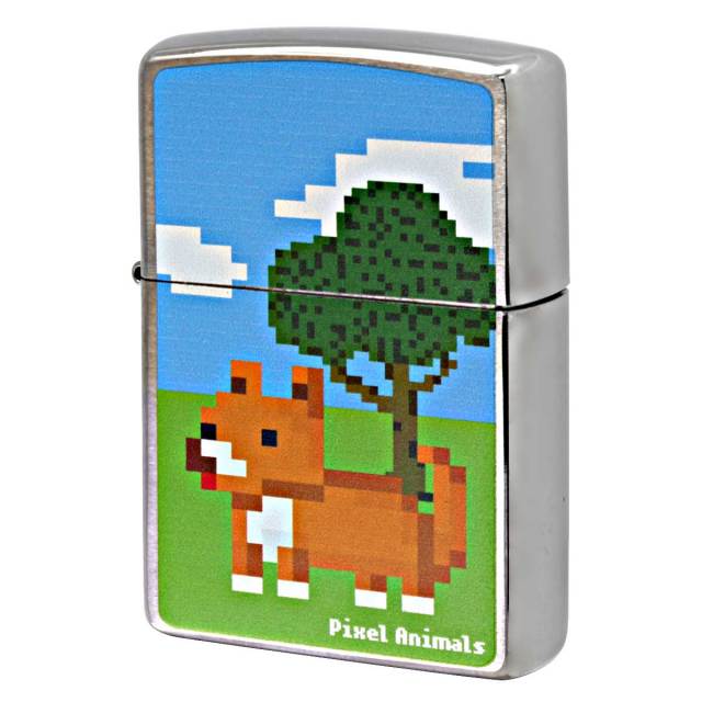 Zippo ジッポー ピクセルアート 犬 ドック アニマル Pixel Animals 2PA-DOG メール便可