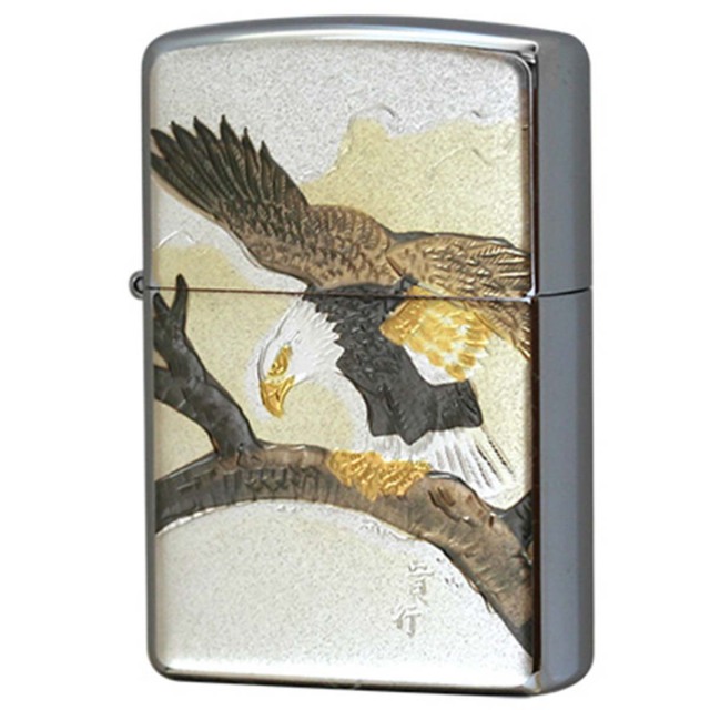 Zippo ジッポー 電鋳板 プレート貼り 和柄 伝統工芸 鷹