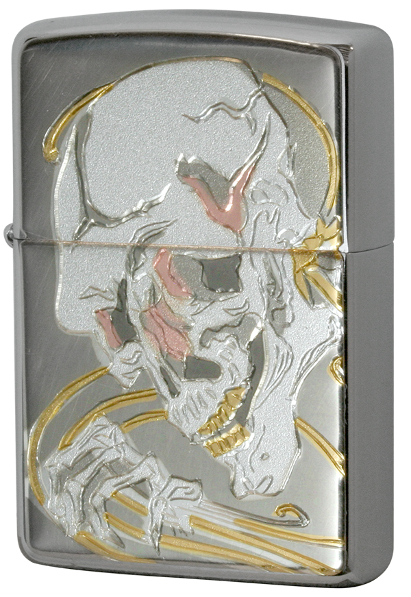 Zippo ジッポー 電鋳板 しゃれこうべ メール便可