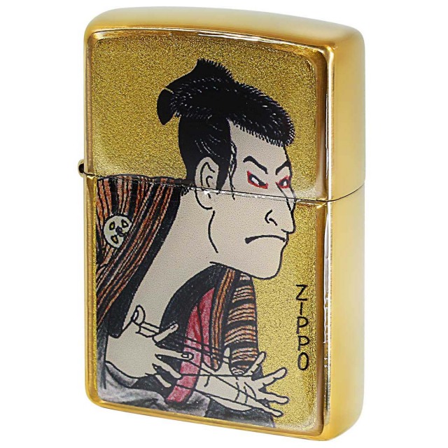 Zippo ジッポー 浮世絵 綾取り役者 金箔エポ盛り 江戸時代 絵画 アート 綾取り役者 メール便可