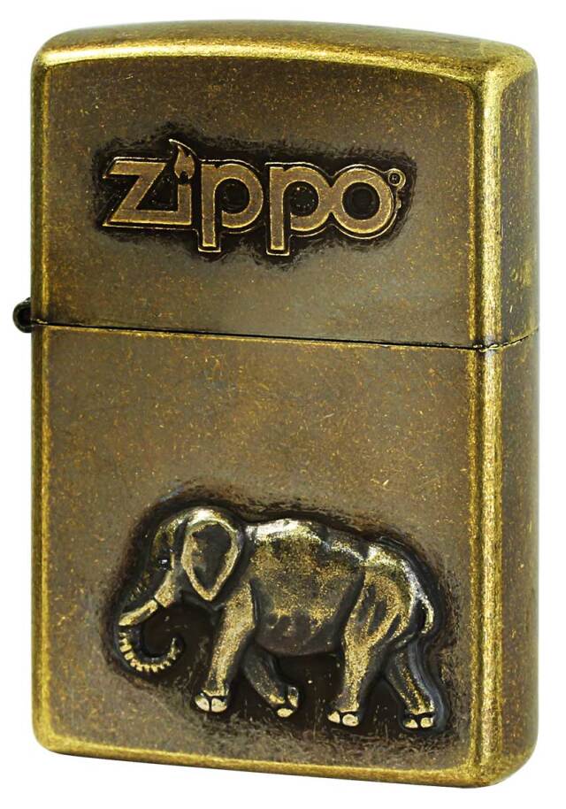 Zippo ジッポー Antique Metal アンティーク メタル ゾウ メール便可