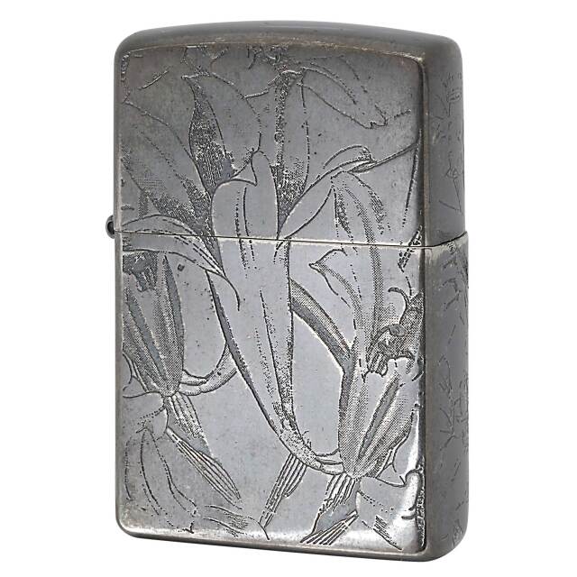 絶版/ヴィンテージ Zippo ジッポー 中古 2005年製造 ZIPPO Paul Smith 試作品 3面連続加工 百合 ユリ  [S]ほぼ新品同様