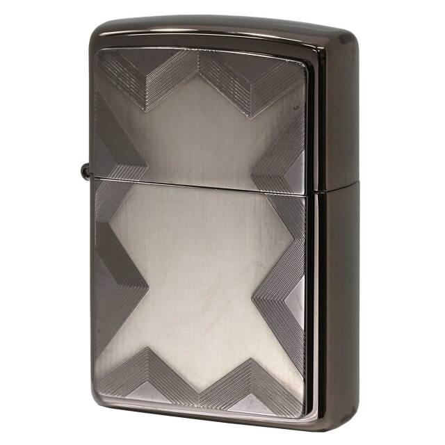 絶版/ヴィンテージ Zippo ジッポー 中古 2004年製造 エボニー幾何学模様メタル貼り  [A]使用感少なく状態が良い