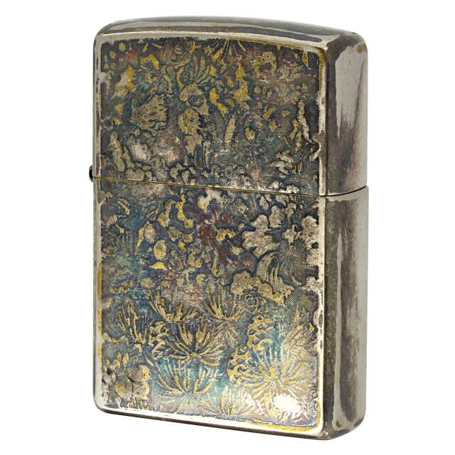 絶版/ヴィンテージ Zippo ジッポー 中古 2005年製造 ZIPPO Paul Smith 花柄 両面エッチング 色入れ  [A]使用感少なく状態が良い