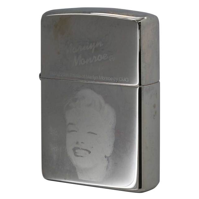 絶版/ヴィンテージ Zippo ジッポー 中古 2001年製造 マリリン・モンロー レーザー加工 スマイル  [B]使用感ありやや傷汚れあり