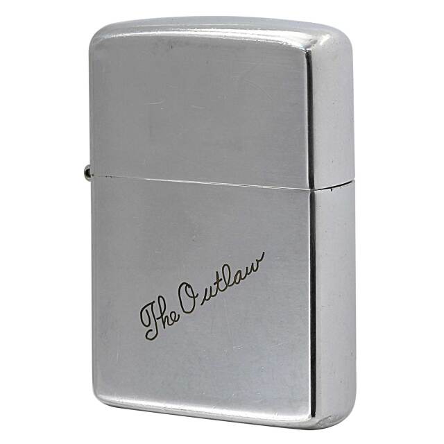 絶版/ヴィンテージ Zippo ジッポー 中古 1962年製造 No.250ハイポリッシュクローム The Outlaw 手彫り  [C]使用感あり傷汚れあり