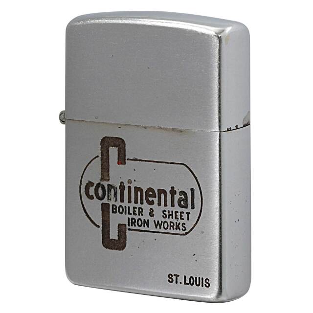 絶版/ヴィンテージ Zippo ジッポー 中古 1953年製造 continental BOILER&SHEET IRON WORKS  [C]使用感あり傷汚れあり
