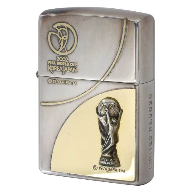 絶版/ヴィンテージ Zippo ジッポー 中古 2001年製造 2002 FIFA WORLDCUP KOREA JAPAN シリアルNo.8620  [C]使用感あり傷汚れあり