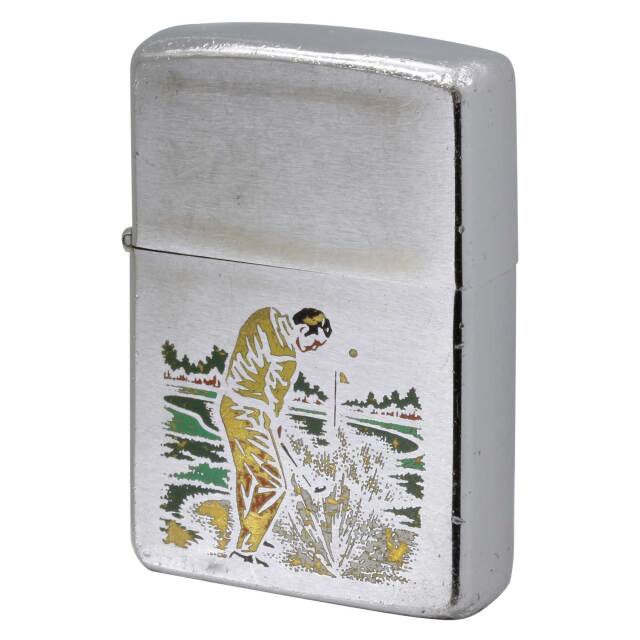 絶版/ヴィンテージ Zippo ジッポー 中古 1978年製造 GOLF バンカー エッチング色入れ  [C]使用感あり傷汚れあり
