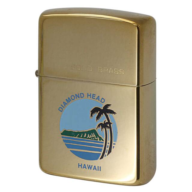 絶版/ヴィンテージ Zippo ジッポー 中古 1986年製造 ソリッドブラス DIAMOND HEAD HAWAII 1986  [S]ほぼ新品同様