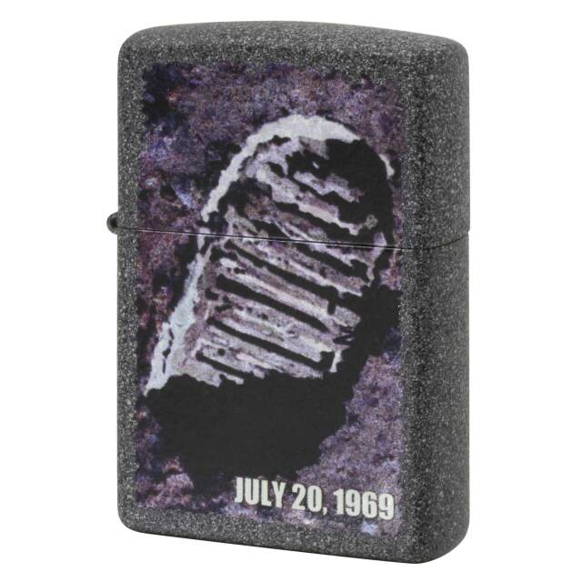 絶版/ヴィンテージ Zippo ジッポー 中古 2014年製造 JULY 20, 1969 月面着陸 足跡 プリント アイロンストーン  [N]未使用・新品