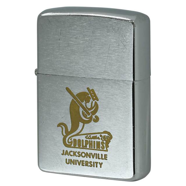 絶版/ヴィンテージ Zippo ジッポー 中古 1972年製造 DOLPHINS JACKSONVILLE UNIVERSITY 大学スポーツ  [B]使用感ありやや傷汚れあり
