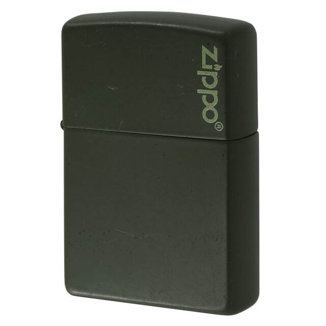 絶版/ヴィンテージ Zippo ジッポー 中古 2016年製造 Green Matte Zippo Logo 221ZL  [C]使用感あり傷汚れあり