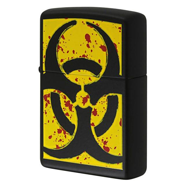 絶版/ヴィンテージ Zippo ジッポー 中古 2007年製造 バイオハザード 危険物質マークシンボルマーク  [S]ほぼ新品同様
