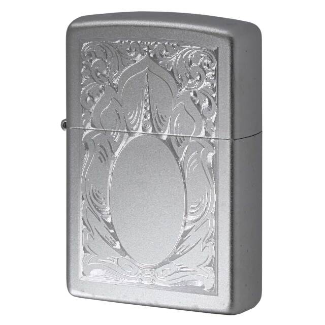絶版/ヴィンテージ Zippo ジッポー 中古 2006年製造 Scrolled Mirror Satin Chrome 21137  [S]ほぼ新品同様