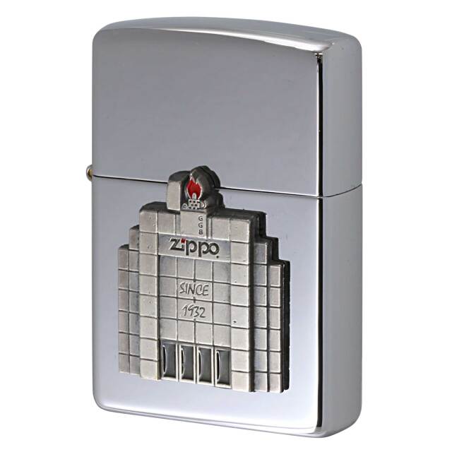 絶版/ヴィンテージ Zippo ジッポー 中古 1998年製造 ジッポー本社ビル メタル  [S]ほぼ新品同様