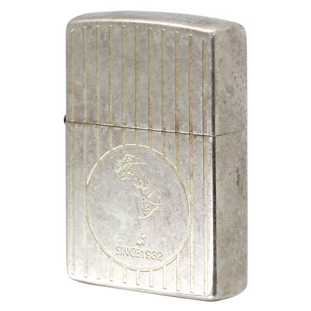 絶版/ヴィンテージ Zippo ジッポー 中古 2020年製造 オールドデザイン 2S-WINDY 銀メッキ  [C]使用感あり傷汚れあり