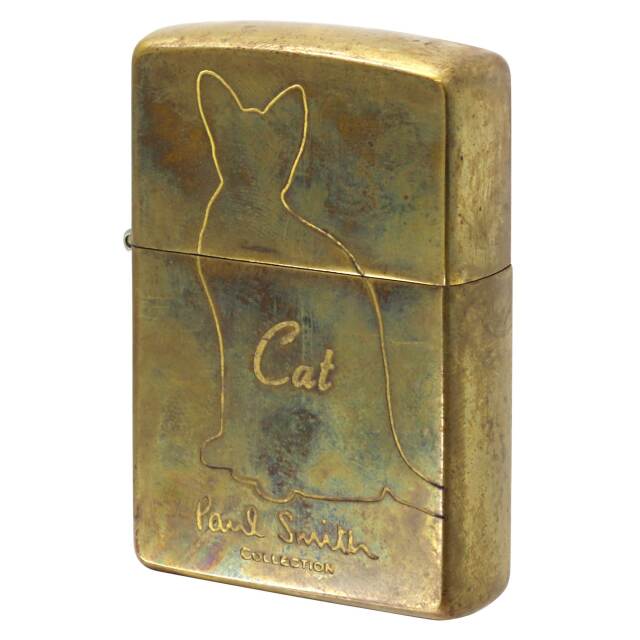 絶版/ヴィンテージ Zippo ジッポー 中古 1997年製造 ZIPPO Paul Smith Collection 猫 Cat  [C]使用感あり傷汚れあり