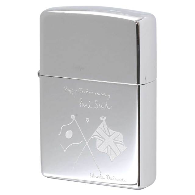 絶版/ヴィンテージ Zippo ジッポー 中古 1997年製造 ZIPPO Paul Smith 日本＆英国旗 梅田大丸 記念モデル  [S]ほぼ新品同様