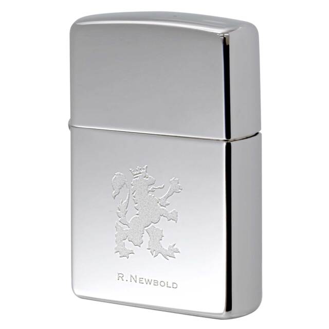 絶版/ヴィンテージ Zippo ジッポー 中古 2001年製造 ZIPPO R.Newbold アールニューボールド ロゴ ラスターエッチング  [S]ほぼ新品同様