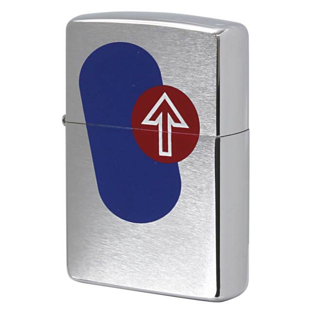 絶版/ヴィンテージ Zippo ジッポー 中古 2000年製造 ZIPPO R.Newbold アールニューボールド ロゴ 矢印 青赤  [S]ほぼ新品同様
