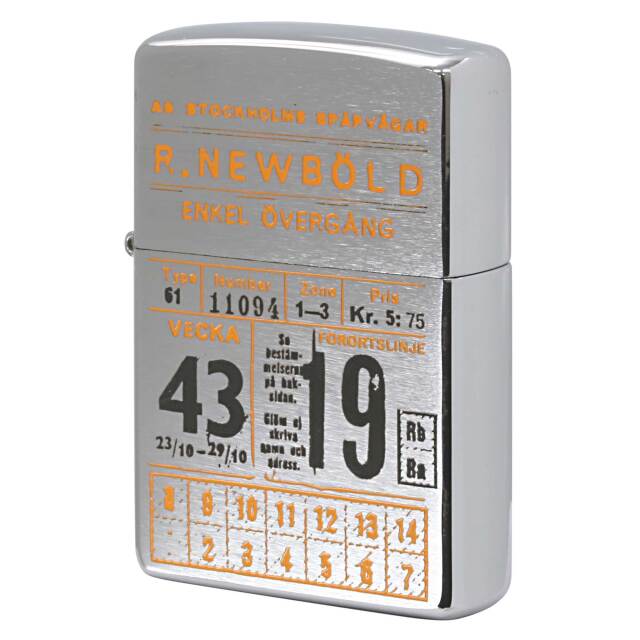 絶版/ヴィンテージ Zippo ジッポー 中古 2000年製造 ZIPPO R.Newbold アールニューボールド 乗車券  [S]ほぼ新品同様