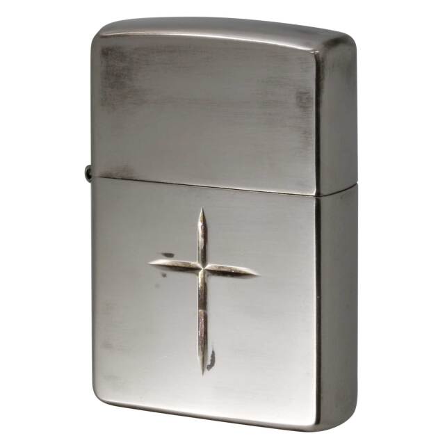 絶版/ヴィンテージ Zippo ジッポー 中古 2001年製造 Bright Cross ブライトクロス ZBC2-NS  [B]使用感ありやや傷汚れあり