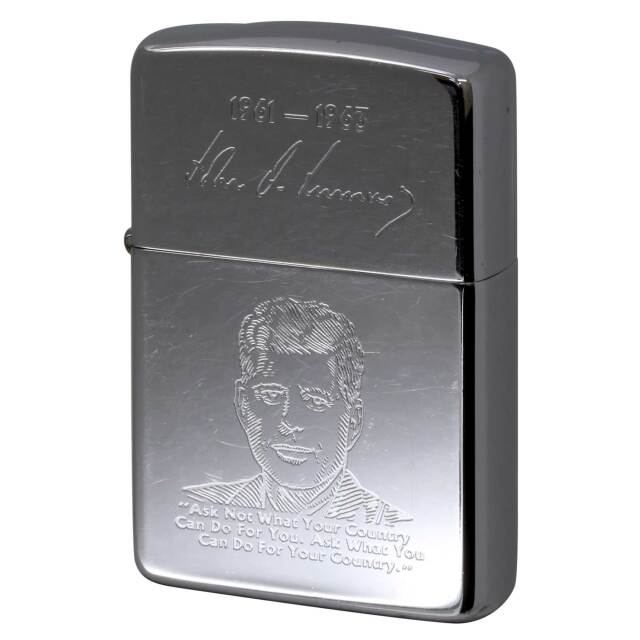 絶版/ヴィンテージ Zippo ジッポー 中古 1990年製造 ジョン・F・ケネディ 大統領 1961-1963年  [B]使用感ありやや傷汚れあり