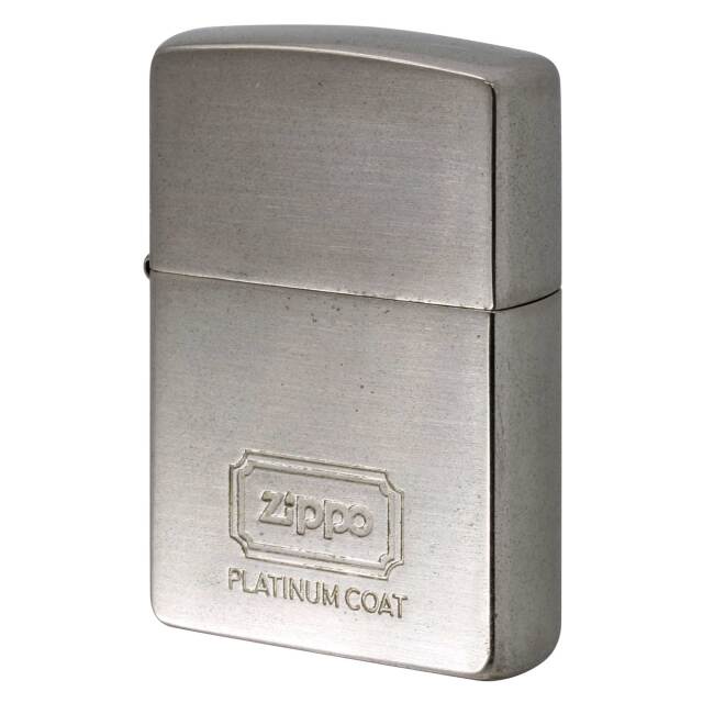 絶版/ヴィンテージ Zippo ジッポー 中古 2002年製造 PLATINUM COAT ZIPPO LOGO プラチナコーティング ジッポ ロゴ  [B]使用感ありやや傷汚れあり