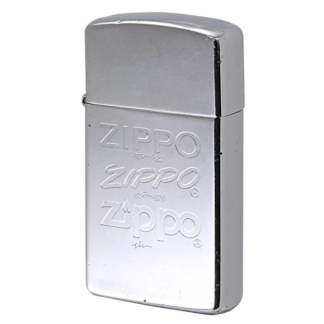絶版/ヴィンテージ Zippo ジッポー 中古 1994年製造 スリム  ZIPPO歴代ロゴ ハイポリッシュクローム  [B]使用感ありやや傷汚れあり