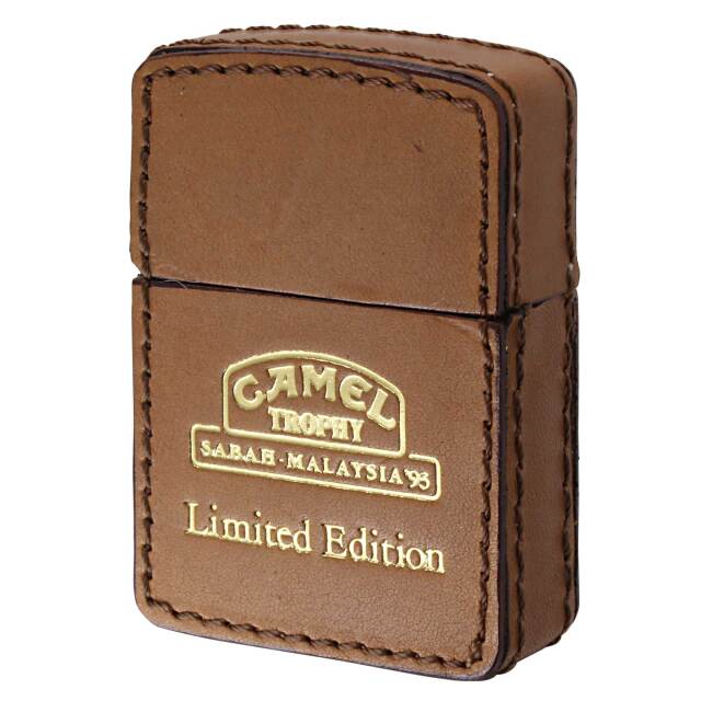 絶版/ヴィンテージ Zippo ジッポー 中古 1993年製造 限定5000個 革巻き キャメルトロフィー サバ・マレーシア’93 シリアルナンバーNo.1414  [S]ほぼ新品同様