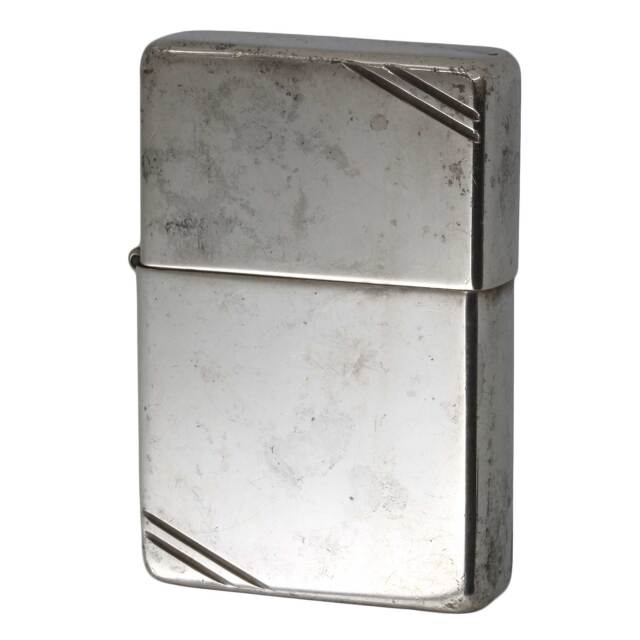 絶版/ヴィンテージ Zippo ジッポー 中古 2012年製造 フラットトップ ダイアゴナルライン スターリングシルバー 純銀  [C]使用感あり傷汚れあり