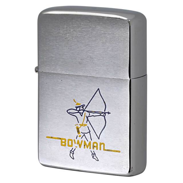 絶版/ヴィンテージ Zippo ジッポー 中古 1968年製造 BOWMAN 射手 赤フェルト  [B]使用感ありやや傷汚れあり