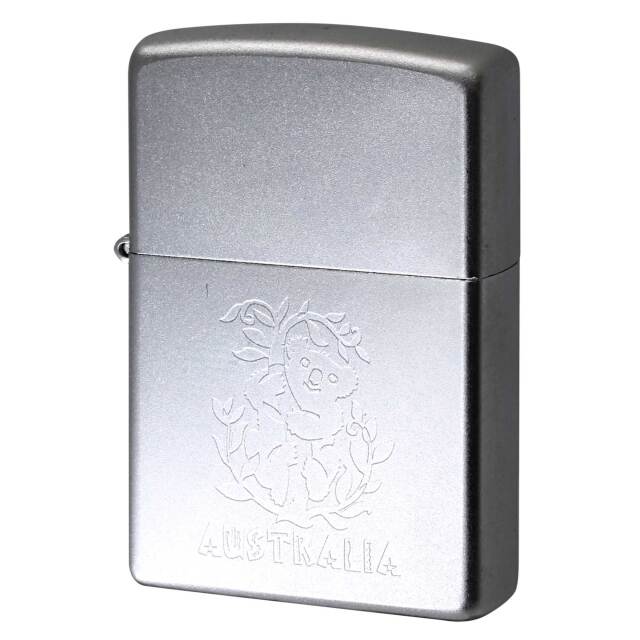 絶版/ヴィンテージ Zippo ジッポー 中古 2002年製造 AUSTRALIA オーストラリア コアラデザイン サテンクローム  [S]ほぼ新品同様