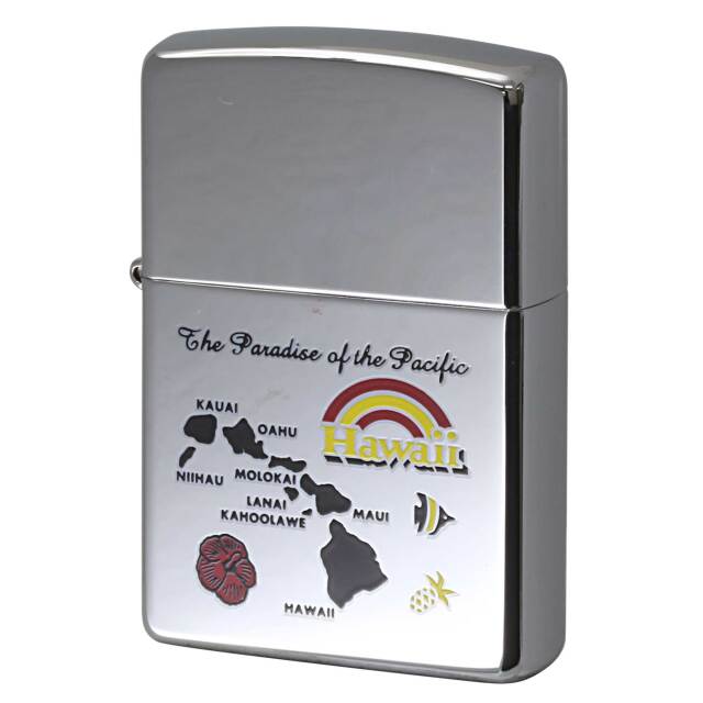 絶版/ヴィンテージ Zippo ジッポー 中古 2002年製造 HAWAII ハワイ ハイポリッシュクローム  [A]使用感少なく状態が良い