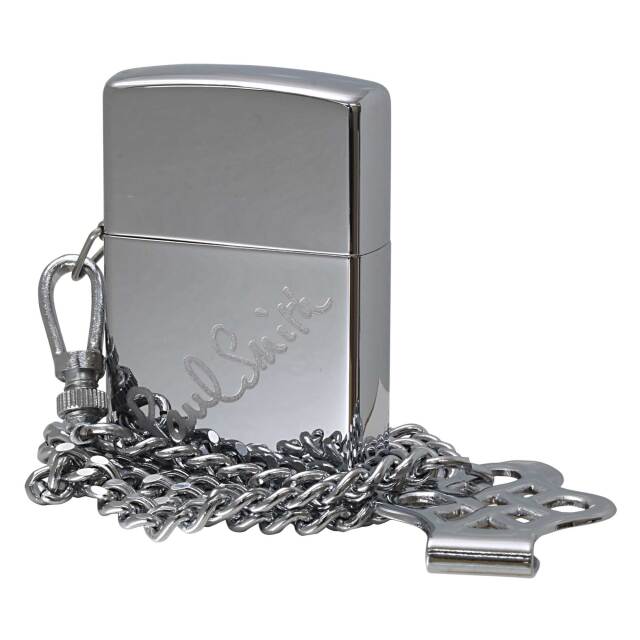 絶版/ヴィンテージ Zippo ジッポー 中古 1998年製造 ZIPPO Paul Smith ポール・スミス チェーン＆クリップ付 #250 D缶  [S]ほぼ新品同様